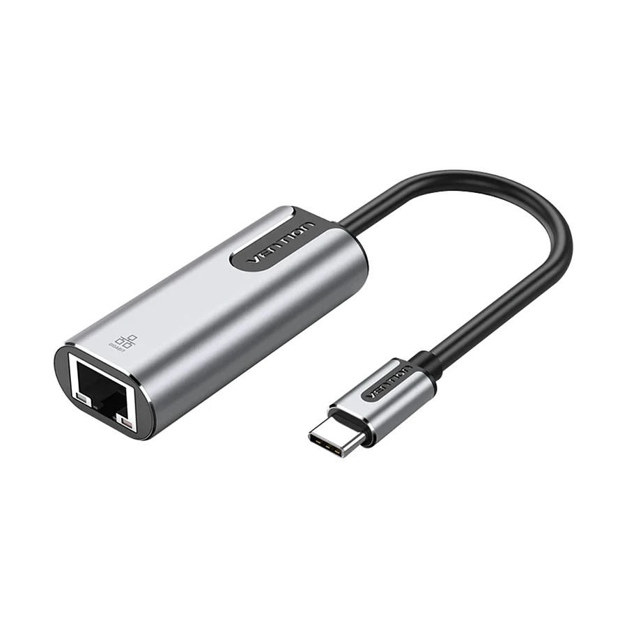 Vention CFNHB Type-C Male to LAN Female, 0.15 Meter, Gray Converter