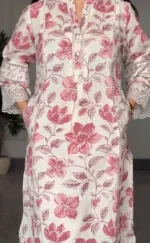 Full Body Embroidery Pure Cotton Three Piece, Sizes M to XXL
