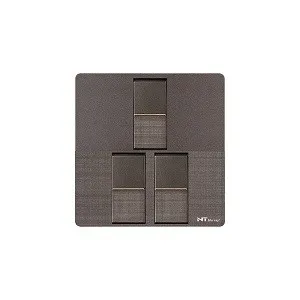 NT blu-ray Chrome Gray 3 Gang 1/2 Way Switch