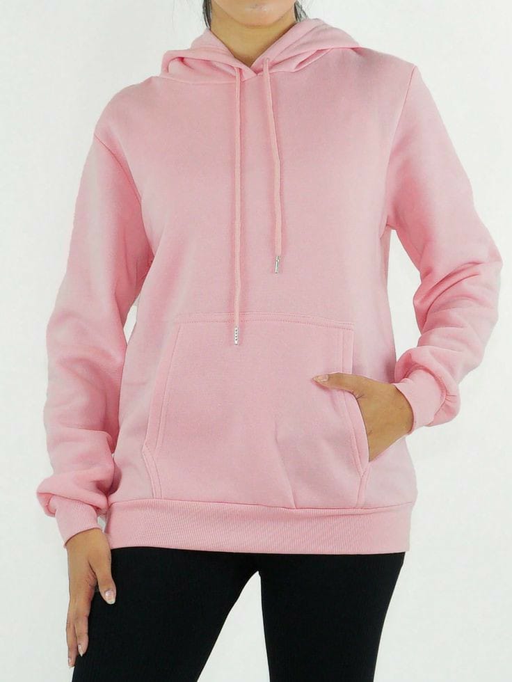 Women's Solid Colour Fleece Blend Hoodie, 270-280 GSM, 2 Colours