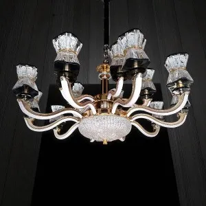 Qulik Modern Nordic Candle Crystal Chandelier Pendant Hanging 3 color LED Ceiling Light (QL-2011-10-5)