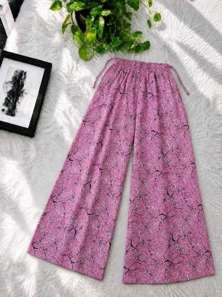 Women's Linen Palazzo Pants, Free Size Waist 28 to 42, 6 Colours