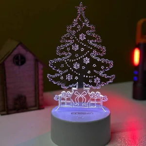 GearUP Acrylic Multicolor Night Lamp (Christmas Tree)