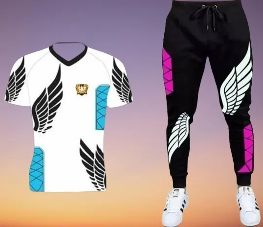 Men's Mesh Fabric Tee and Full Pant Two-Piece Set, 5 Colours