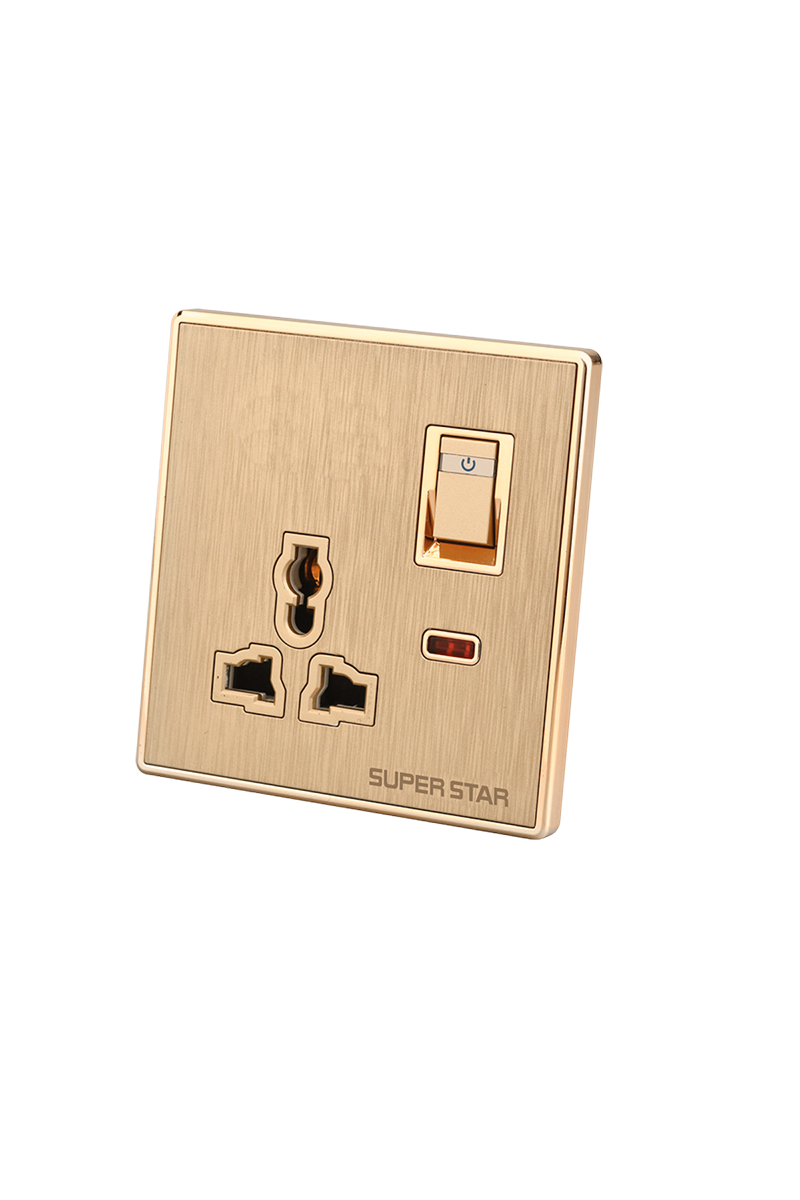 Super Star Glamour 3 Pin Multi Socket With Switch
