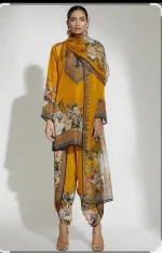 Cotton Silk Digital Print Three Piece for Women, 4 Colours