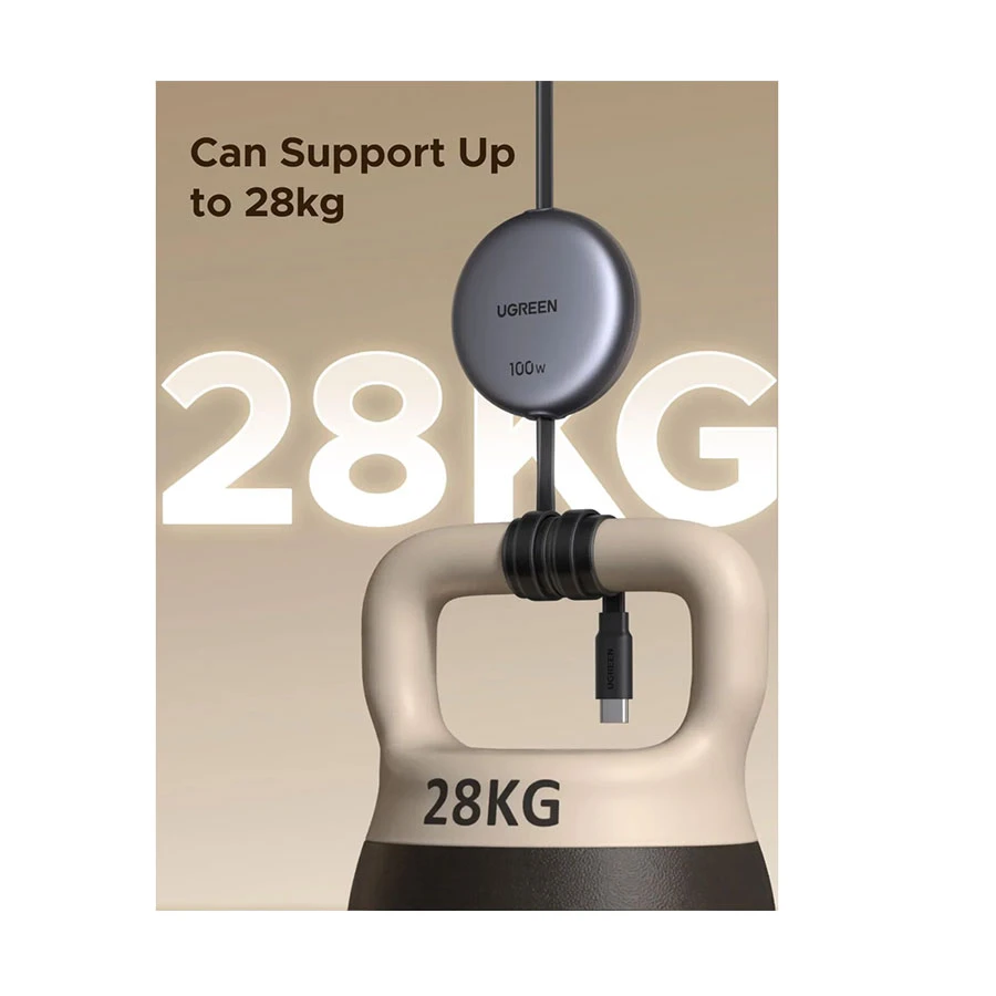 UGREEN L531 65905 100W USB-C to USB-C 1 Meter Black Retractable Cable