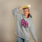 Premium Comfortable Printed Ladies Winter Hoodie ( Ash )