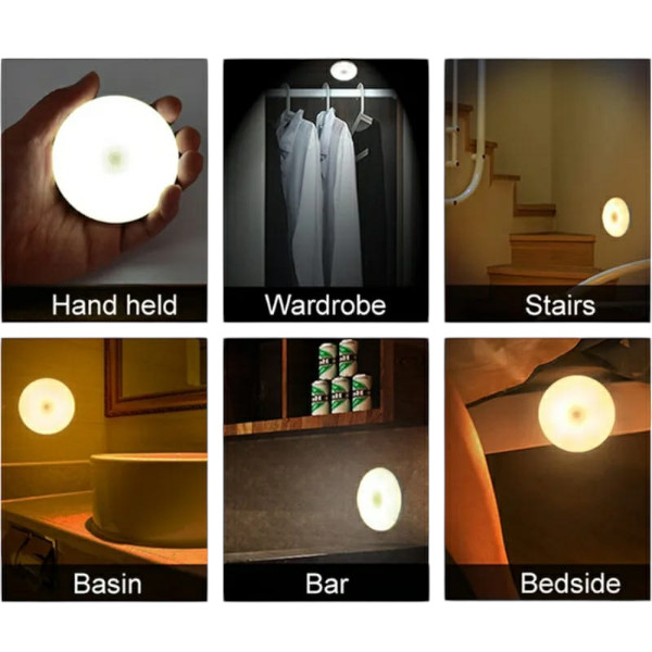 Wireless Motion Sensor Led Wall Night Light With Usb Charging Stick Lamp