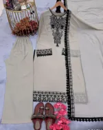 Women's Cotton Silk Digital Print Three Piece, 3 Colours