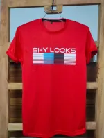 Men's Striped T-Shirt with All-Over Rubber Print, 160-170 GSM