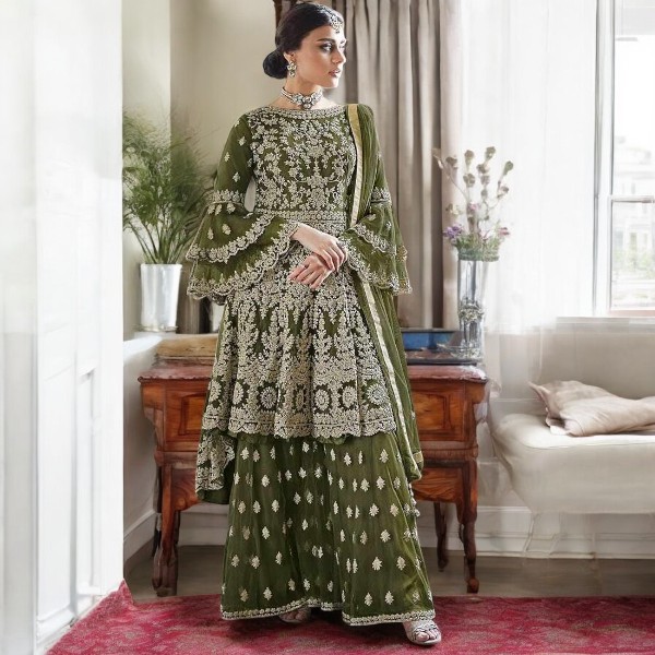 Premium Ready Made Georgette Embroidered Party Dress