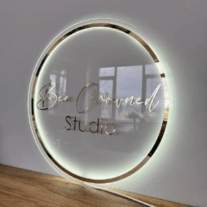 Business Neon Lights Mirror Logo Sign Acrylic Custom Logo Decoration