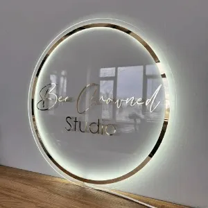 Business Neon Lights Mirror Logo Sign Acrylic Custom Logo Decoration
