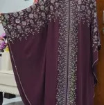 Stone Work Hijab Borka with Attached Koti, Sizes 52 to 56