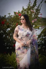 Chanderi Silk Floral Print Saree with Blouse Piece, 5 Colours