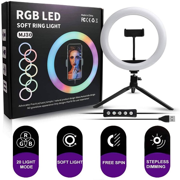 RGB LED Soft Ring Light MJ30 (Without Stand)