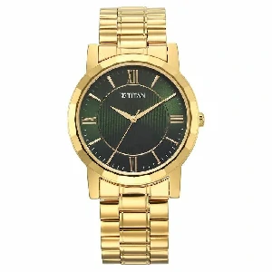 Titan Karishma Zing Quartz Analog Green Dial Stainless Steel Strap Watch For Men (1644YM05)