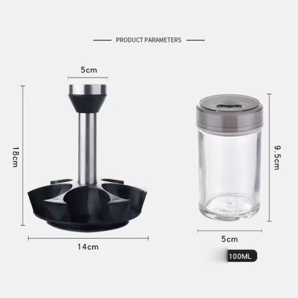 DS2135 6-Jar Seasoning Organizer Holder Rotation Shelf Tower Revolving Spice Spice Organizer With 6 Spice Jars