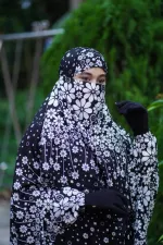 Women's Soft Linen Jilbab, Free Size, 63 Inch Front Length