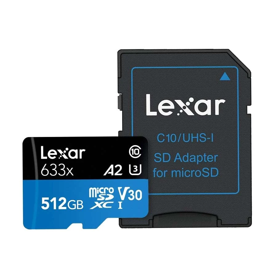 Lexar High-Performance 633x 512GB microSD Memory Card with Adapter