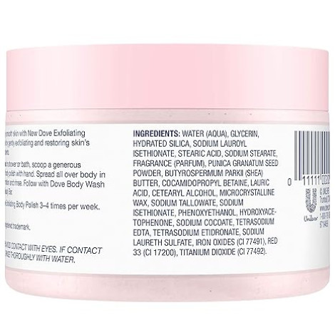 Dove Pomegranate Seeds & Shea Butter Scent Exfoliating Body Scrub 225ml (Slovakia)