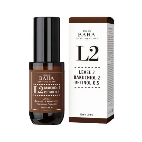 Cos De BAHA Level-2 Bakuchiol-2, Retinol-0.5 Serum (L2) 30ml (Korea)