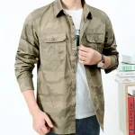 Full sleeves double pocket kemo printed Shirt