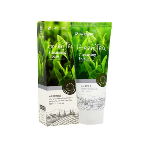 3W Clinic Green Tea Cleansing Foam 100ml (Korea)