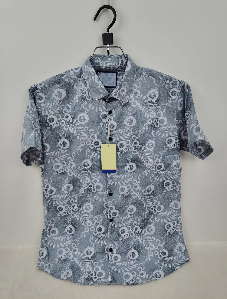 Men's Half Sleeve Print Shirt in Pure Cotton, Slim Fit, 6 Colours