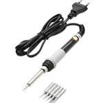 New V908 60W Adjustable Temperature Electric Soldering Rework Repair Tool with 5pcs Solder Tips