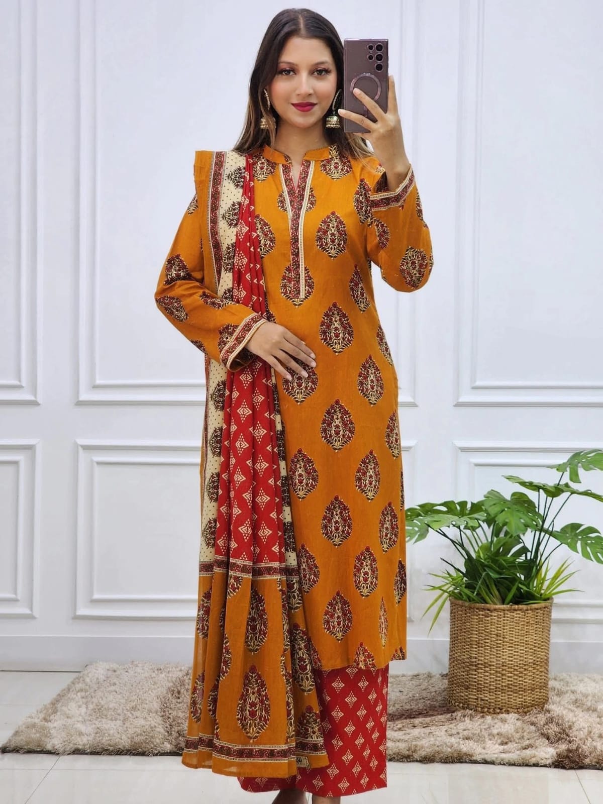 Digital Print Micro Stitch Three Piece in One Colour
