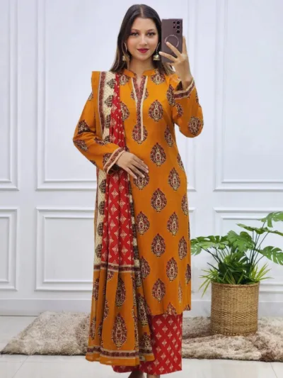 Digital Print Micro Stitch Three Piece in One Colour