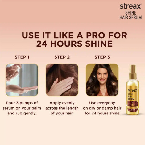 Streax Shine With Walnut Oil Hair Serum 55ml (Bangladesh)