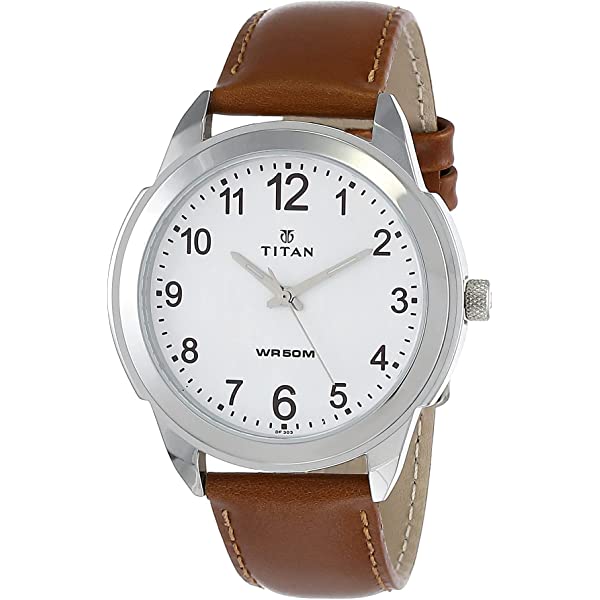 Titan Analog White Dial Men's Watch - 1585SL07