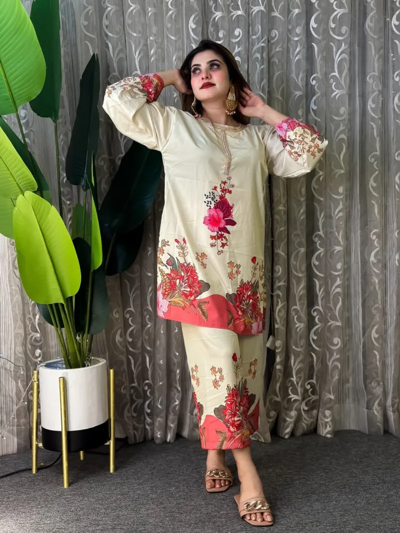 Dubai Silk Digital Print Two Piece, 3 Colours, Sizes 36 to 46