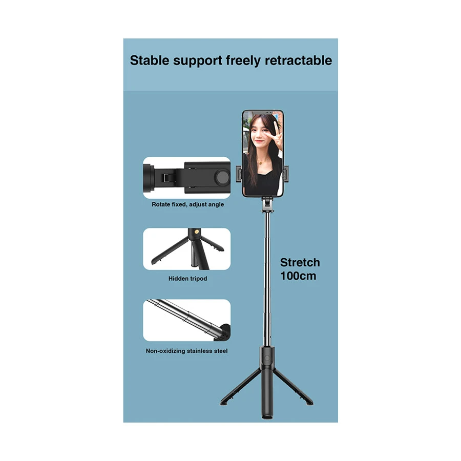 Onten OTN-DS103 67CM Wireless Selfie Stick with Tripod Black