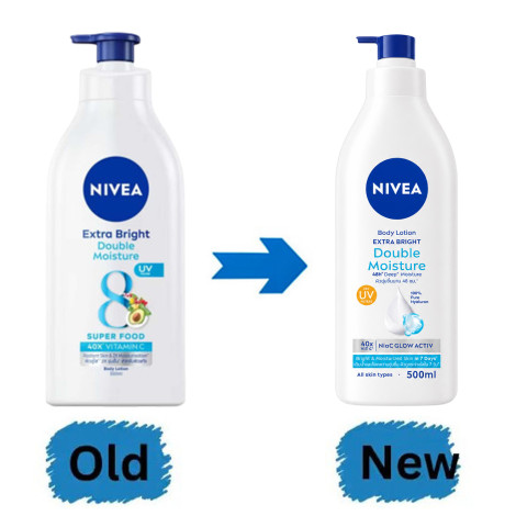 Nivea Extra Bright Double Moisture Body Lotion 550ml (Thailand)