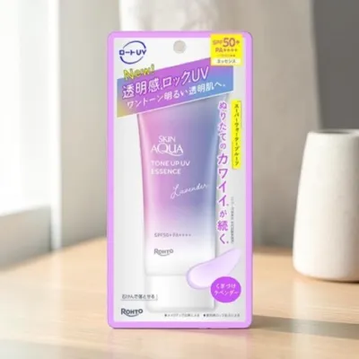 Rohto Skin Aqua Tone Up UV Essence Lavender SPF50+ PA++++ 70g (Japan)