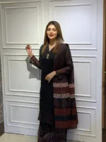 Georgette Digital Print Three Piece with Lined Pant, M to XXL