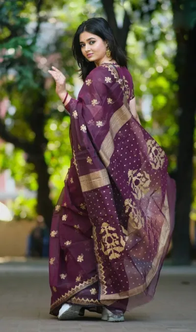 Screen and Afsan Print Semi Muslin Saree, 6 Colours