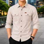 Men's Full Sleeve Panel Shirt in Soft Cotton, 6 Colour Choices