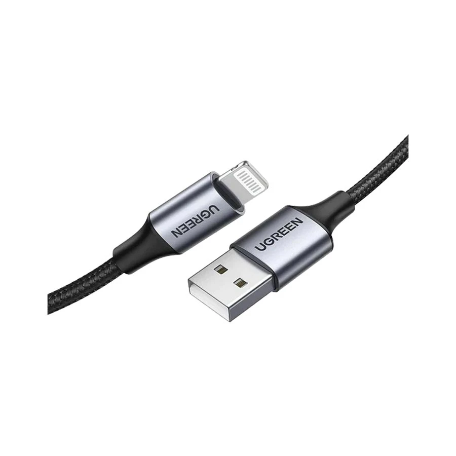 UGREEN US199 60156 USB-A to Lightning 1 Meter Black Braided Cable
