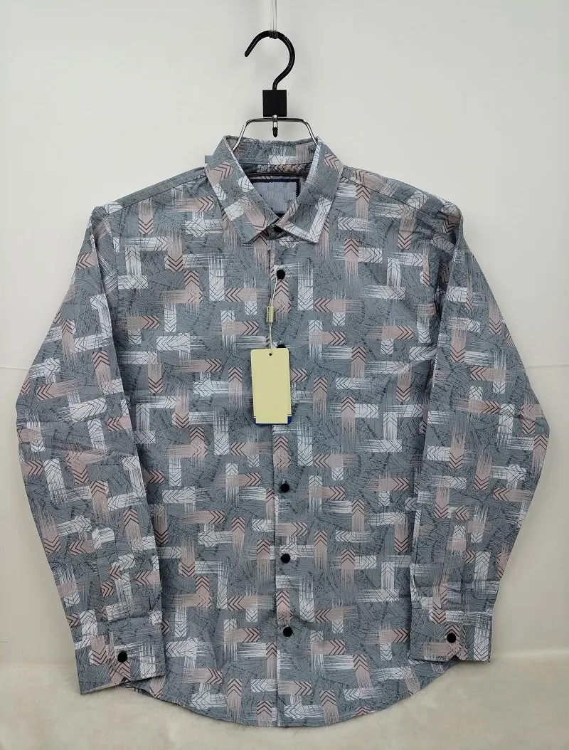 Men's Full Sleeve Check and Print Shirt, Pure Cotton, Sizes M to XL