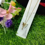 Fantasy Colorful Acrylic Butterfly Pendant Necklace  For Womens
