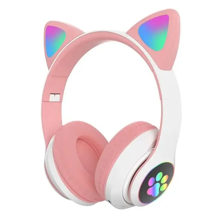 CAT STN-28 Wireless Cat Ear Headset Bluetooth 5.0 | 40mm Speaker, 400mAh Battery & 7 Hours Playtime - Stylish Over-Ear Headphones
