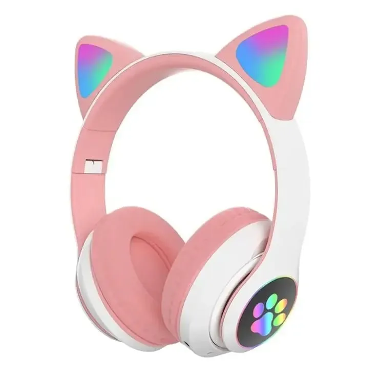 CAT STN-28 Wireless Cat Ear Headset Bluetooth 5.0 | 40mm Speaker, 400mAh Battery & 7 Hours Playtime - Stylish Over-Ear Headphones
