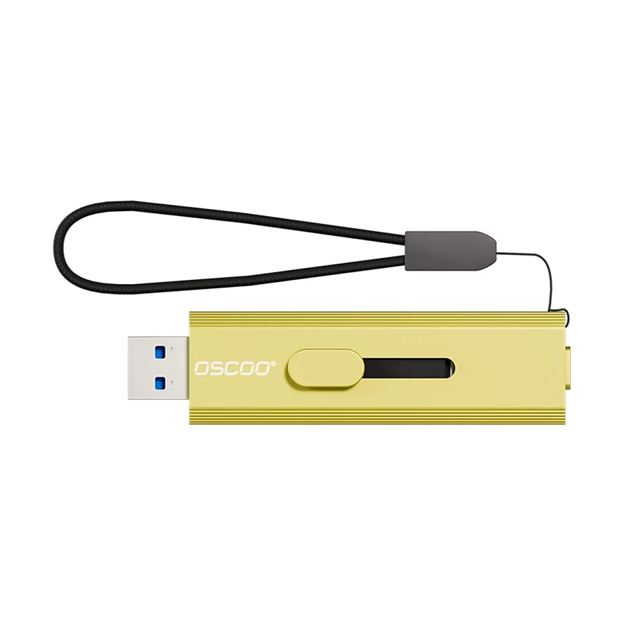 Oscoo T10 1TB USB Type-A & Type-C OTG Gold Portable External SSD