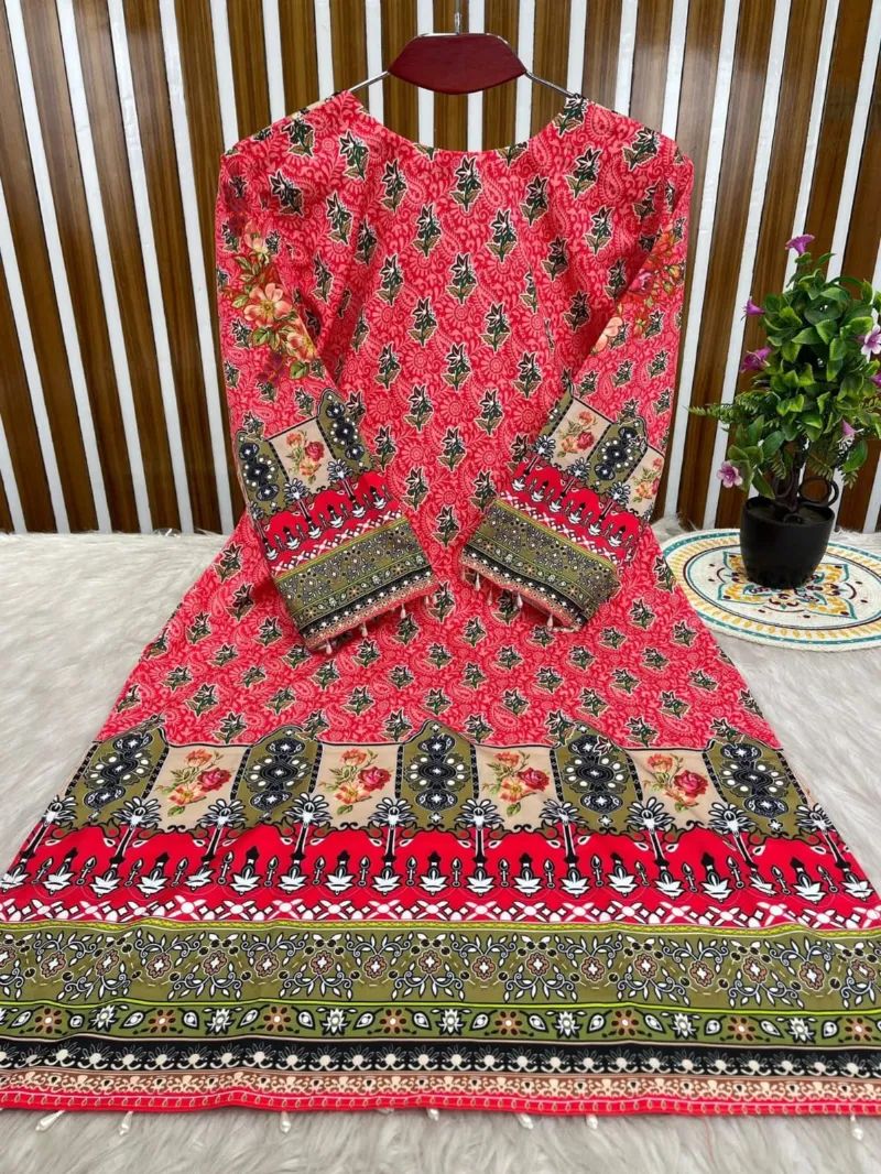 Readymade Micro Stitch Digital Print Kameez, Pant and Orna