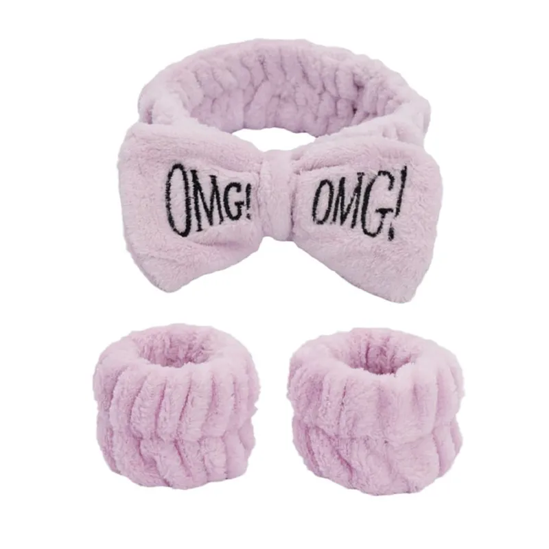 Women's Coral Fleece Bow Headband for Face Washing, 5 Colours